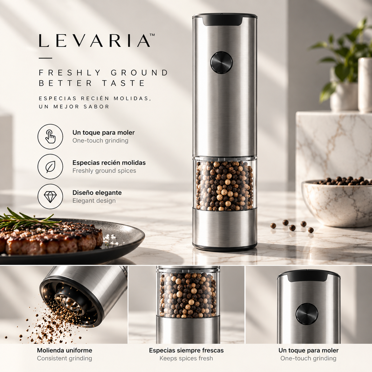 Ground Black Pepper Electric Grinder