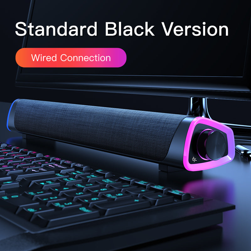Compatible with Apple, 4D Computer Speaker Bar Stereo Sound Subwoofer Bluetooth Speaker For MacBook Laptop Notebook PC Music Player Wired Loudspeaker