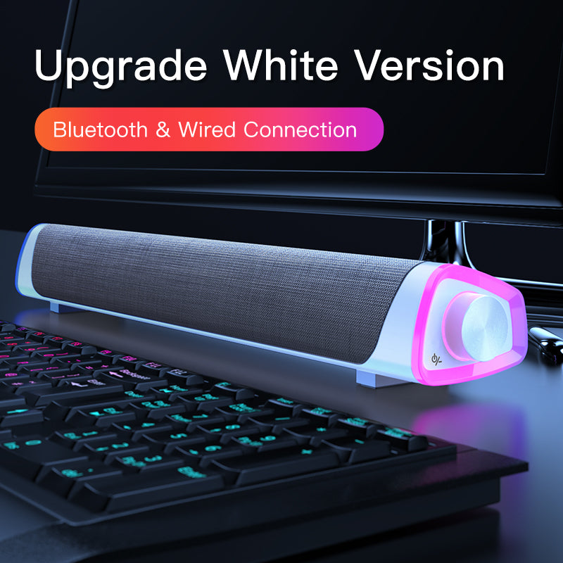 Compatible with Apple, 4D Computer Speaker Bar Stereo Sound Subwoofer Bluetooth Speaker For MacBook Laptop Notebook PC Music Player Wired Loudspeaker