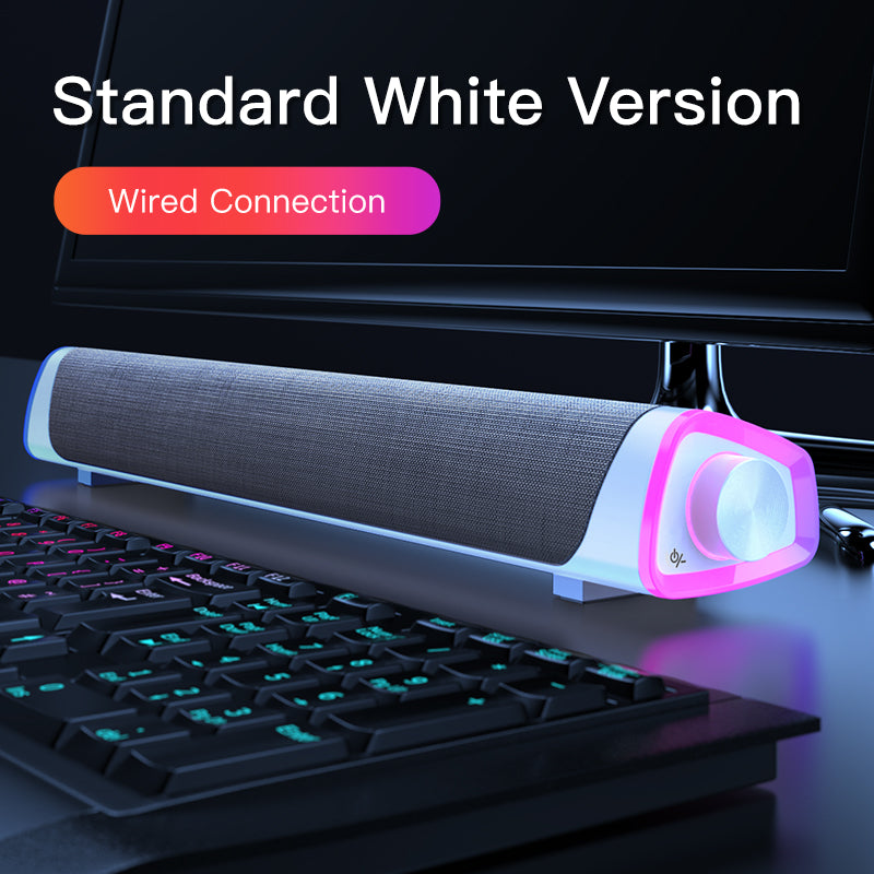 Compatible with Apple, 4D Computer Speaker Bar Stereo Sound Subwoofer Bluetooth Speaker For MacBook Laptop Notebook PC Music Player Wired Loudspeaker