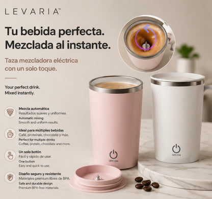 LEVARIA™ Magnetic Stirring Mug, Portable, Ideal for Coffee and Smoothies