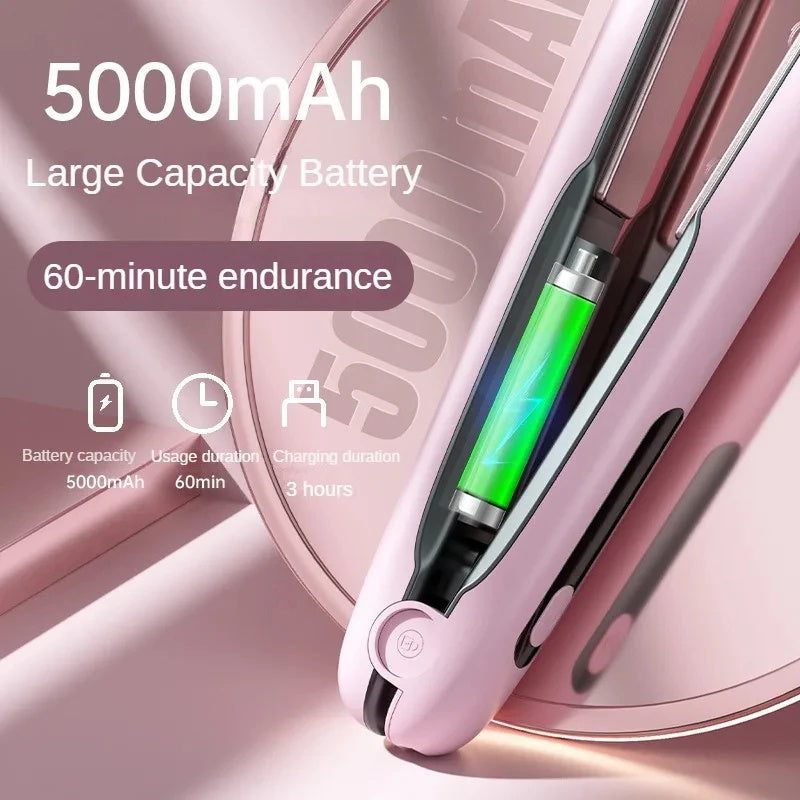 LEVARIA™ SilkWave Air Styler – Wireless Hair Straightener & Curler