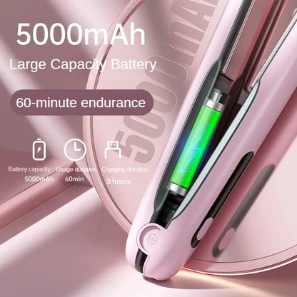 LEVARIA™ SilkWave Air Styler – Wireless Hair Straightener & Curler