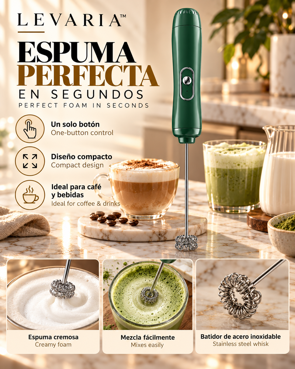 Milk Frother Egg Beater Coffee Frother Household Electric Milk Stirring Battery Handheld Blender