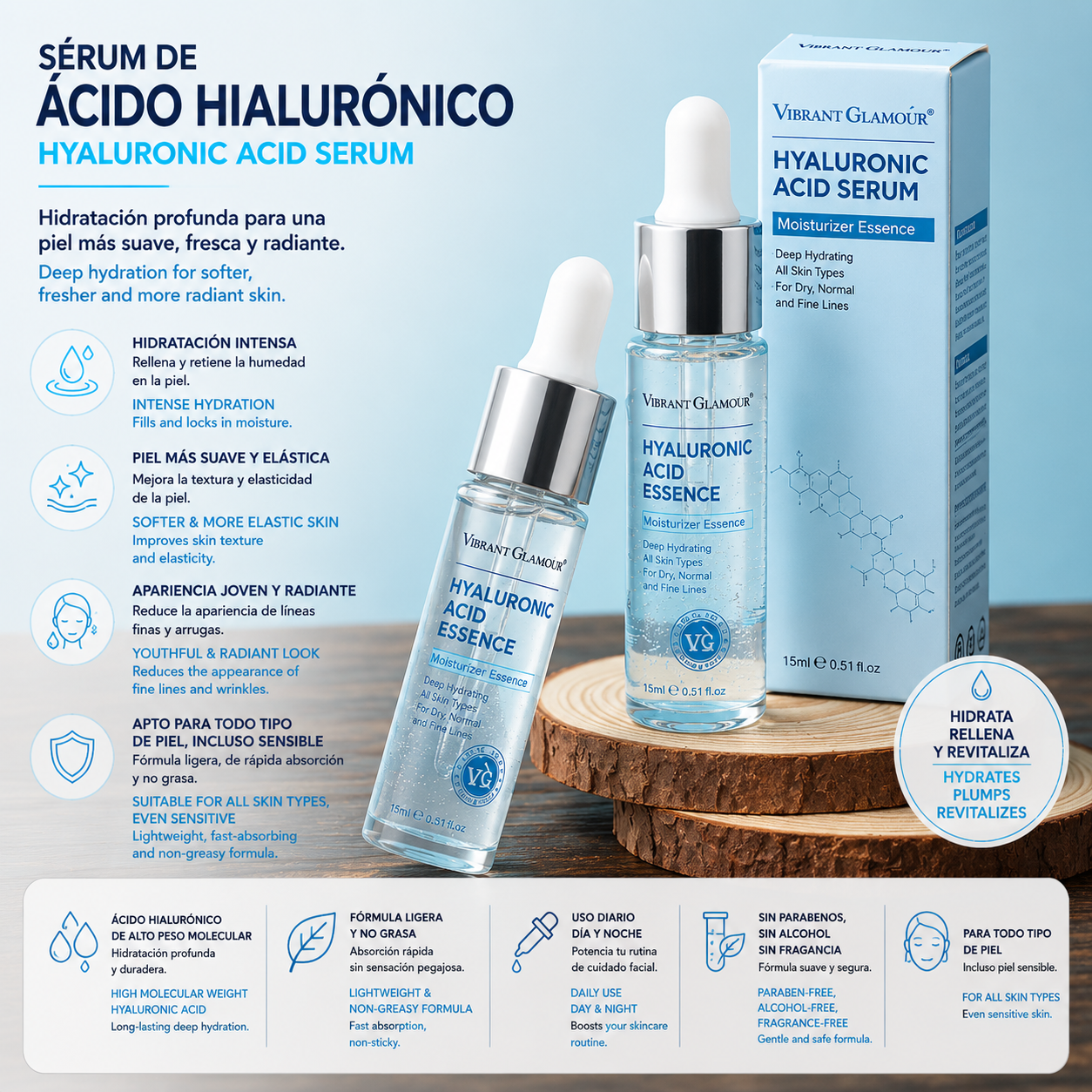 suero hidratante ácido hialurónico