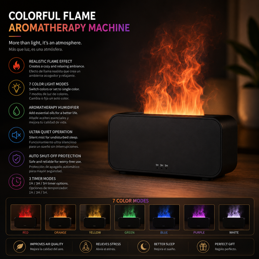 Timing Simulation Aroma Diffuser USB Household Flame Humidifier Aromatherapy Machine Spray Air Flame Humidifier Diffuser