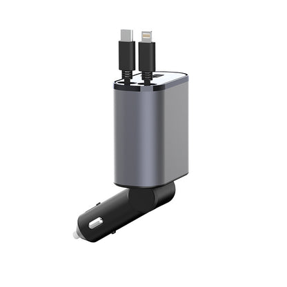 LEVARIA™ VoltDrive Pro – Ultra Fast Retractable Car Charger