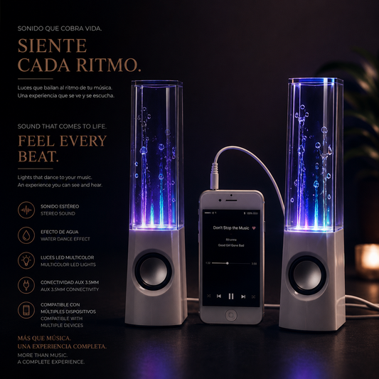 LEVARIA™ AquaBeat Speakers – RGB Water Rhythm Sound System