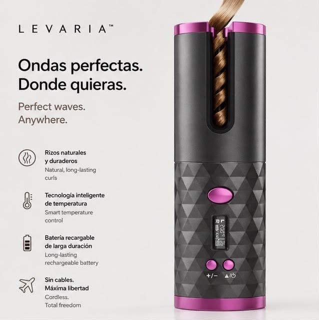 LEVARIA™ Rizador Automático Inalámbrico — Rizos Perfectos en Minutos Sin Esfuerzo