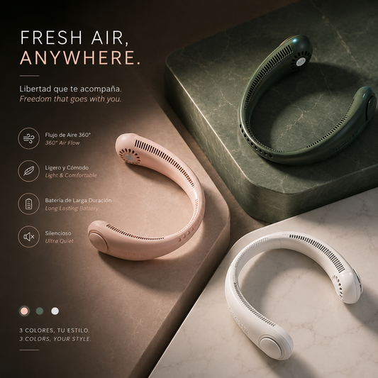 LEVARIA™ AeroBreeze Flex – Hands-Free Neck Fan