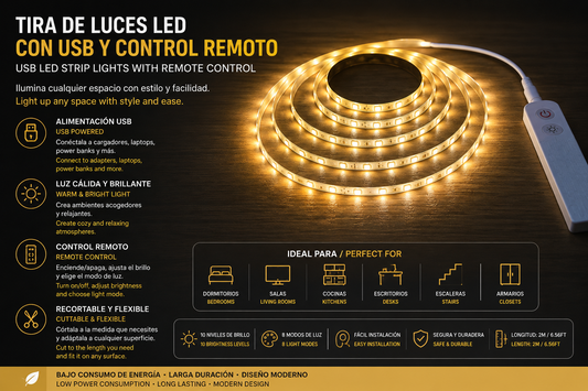 LEVARIA™ FlexGlow LED Strip – Waterproof LED Light Strip with Sensor and Battery