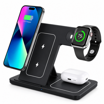 LEVARIA™ TrioCharge Pro – 3 In 1 Wireless Charging Station