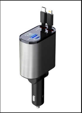LEVARIA™ VoltDrive Pro – Ultra Fast Retractable Car Charger