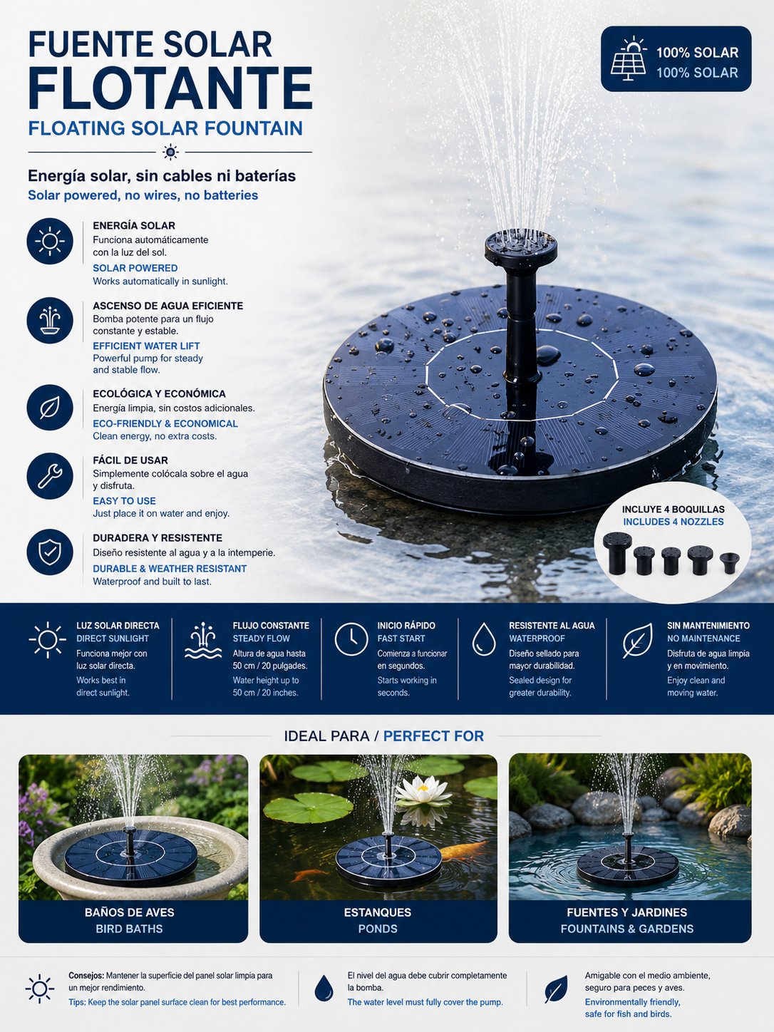 LEVARIA SolarFlow Fountain Pump 