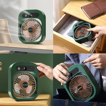 LEVARIA™ Mini Portable USB Air Conditioner | Fan with Spray + 3 Speeds