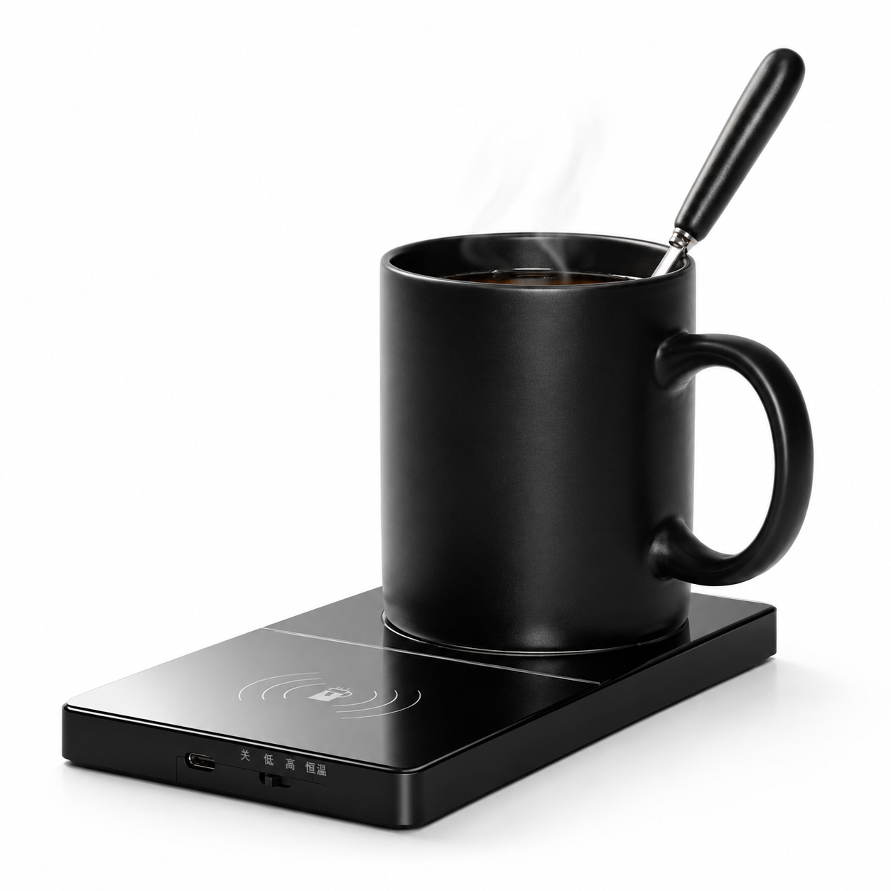 LEVARIA™ WarmCharge Pad – Smart Mug Warmer & Wireless Charger 2-in-1
