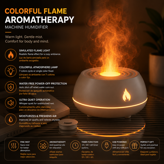 LEVARIA™ FlameMist Aura – Flame Aroma Diffuser