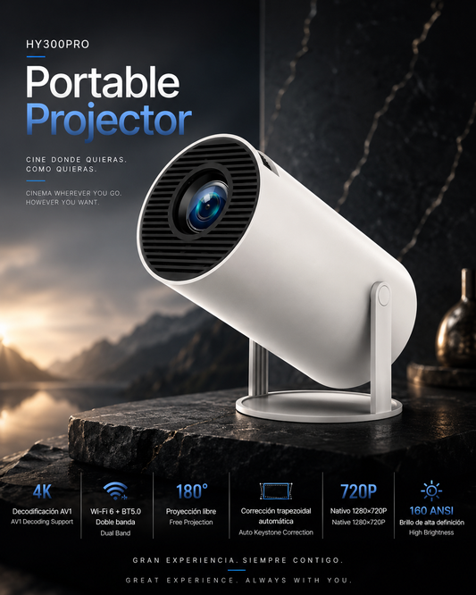 HY300 LEVARIA™ CinemaBeam Pro – Smart Mini Projector HD
