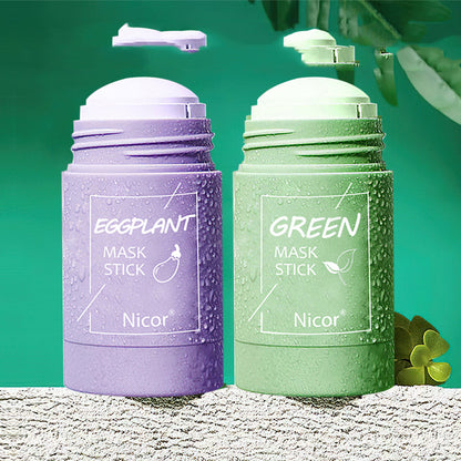 LEVARIA™ GlowClay Duo Mask – Green Tea & Eggplant Acne Treatment