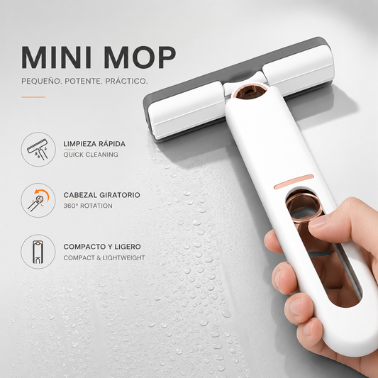 LEVARIA™ QuickSpin Clean Mop – Self-Wringing Mini Mop