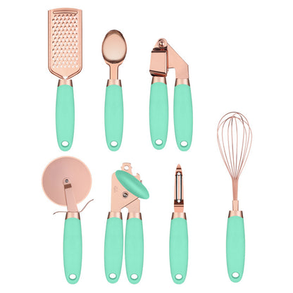LEVARIA™ RoseGold Kitchen Luxe Set – 7PC Stainless Steel Utensils