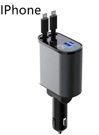 LEVARIA™ VoltDrive Pro – Ultra Fast Retractable Car Charger