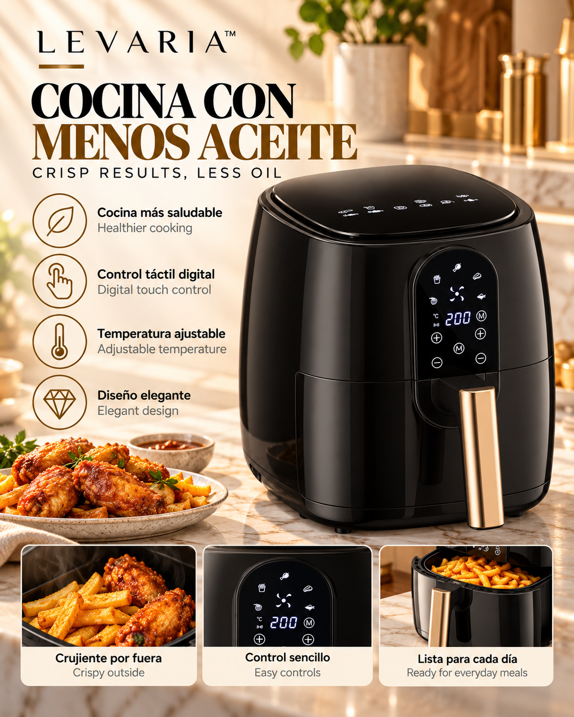 Home Fashion Simple Touch Screen Air Fryer