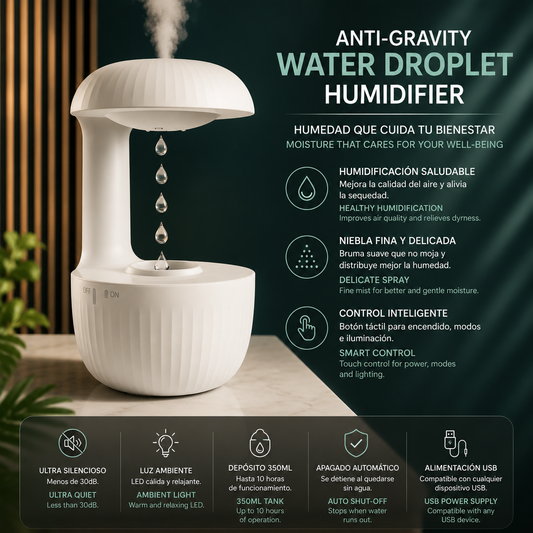 LEVARIA™ GravityMist Glow – Anti-Gravity Air Humidifier