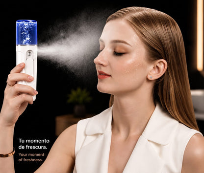 LEVARIA™ 2-in-1 Portable Nano Mist Facial Steamer — Instant Hydration + Power Bank