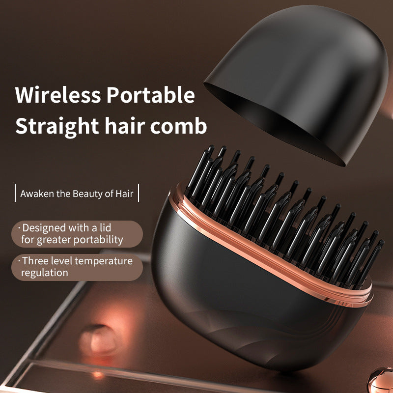 LEVARIA™ Cepillo Alisador Inalámbrico con Batería Recargable – Anti Frizz, Calentamiento Rápido y 3 Niveles de Temperatura