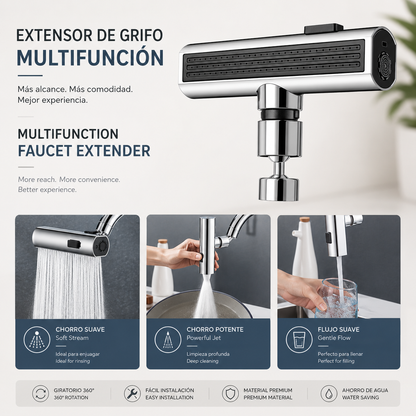 LEVARIA™ AquaFlow Luxe – Multifunction Waterfall Faucet