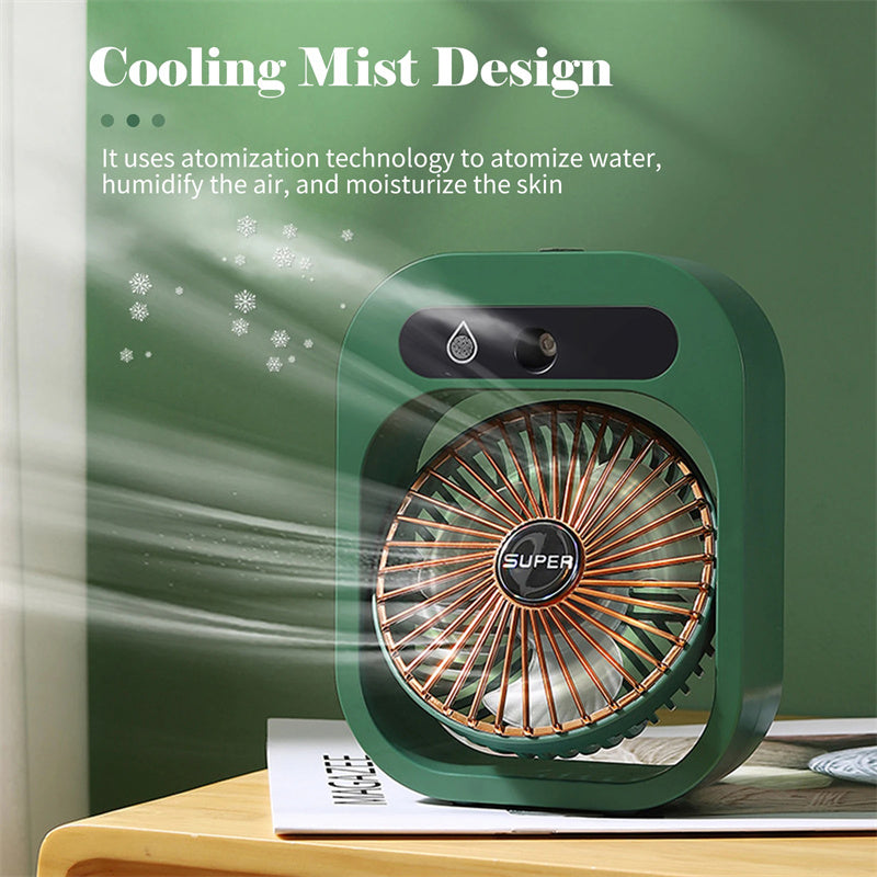 LEVARIA™ Mini Portable USB Air Conditioner | Fan with Spray + 3 Speeds