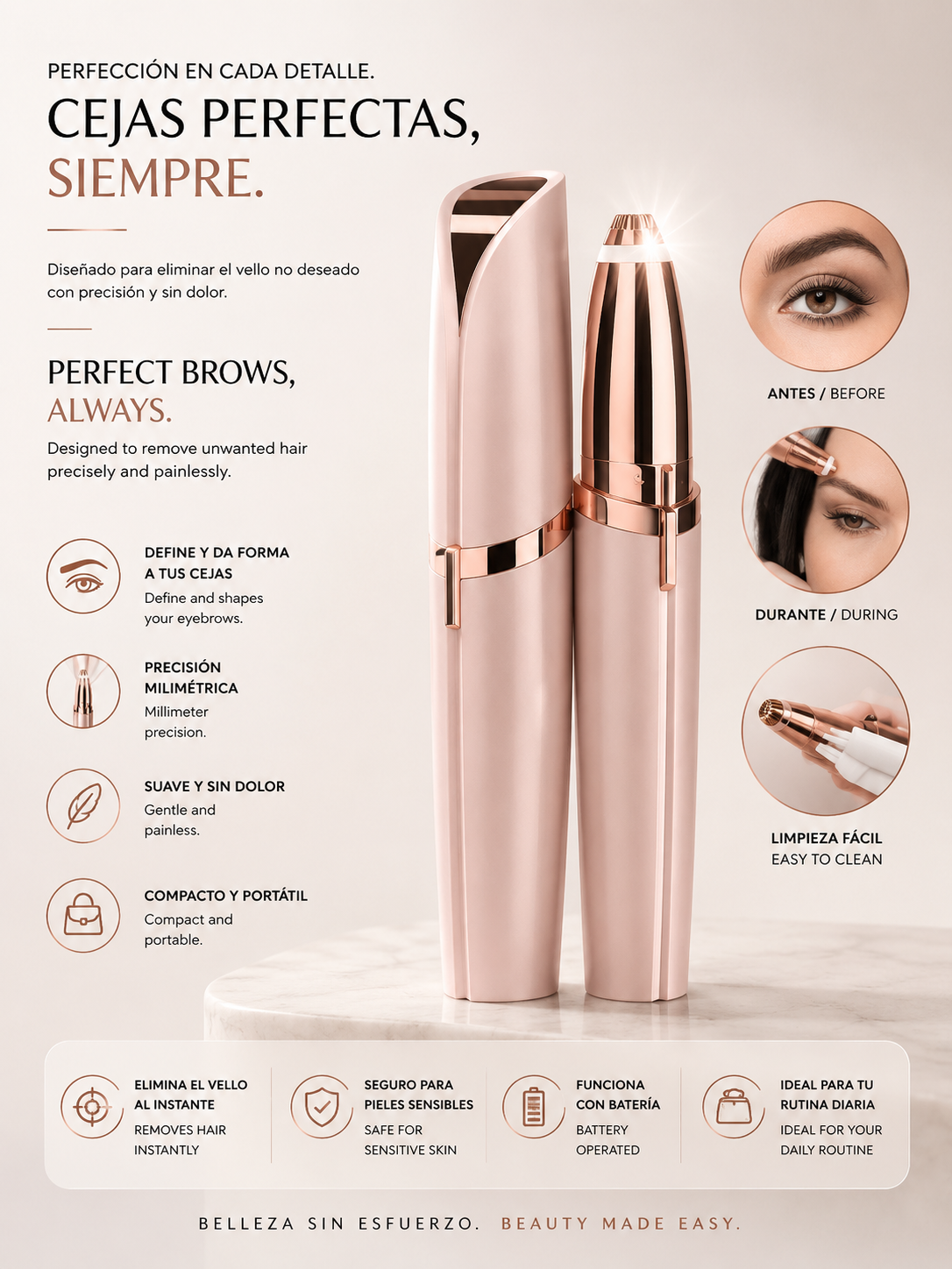 LEVARIA™ Electric Eyebrow Remover — Perfect Painless Precision in Seconds