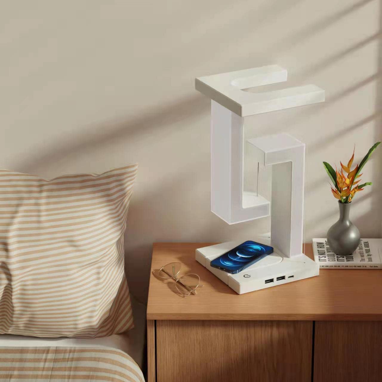 LEVARIA™ 3-in-1 Floating LED Lamp with Wireless Charging | Light, Decorate and Charge your Smartphone
