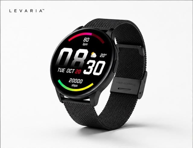 LEVARIA™ Noir Watch – Luxury Smartwatch Edition