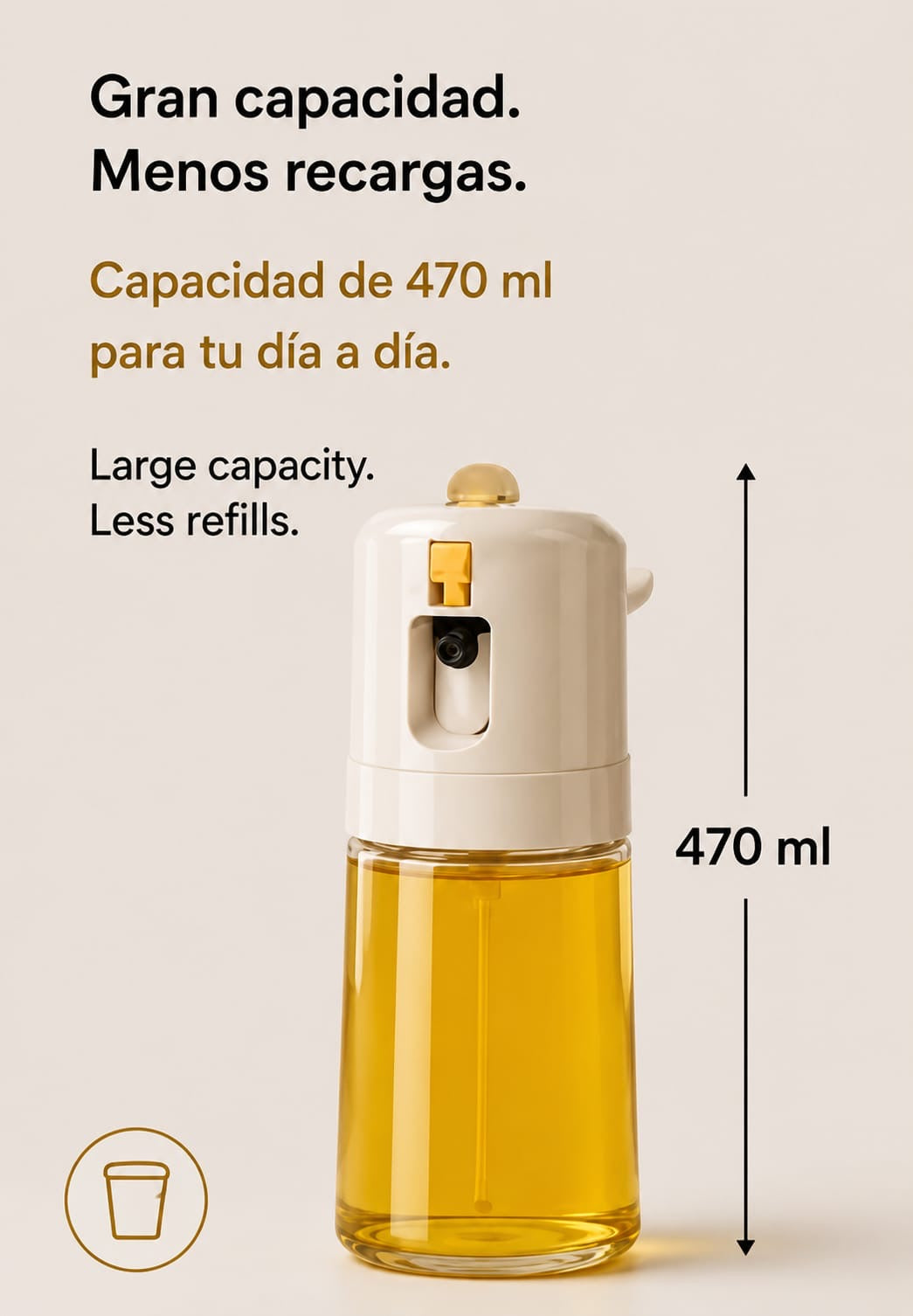 LEVARIA™ 2 in 1, Cooking Oil Bottle, Spray and Oil Dispenser