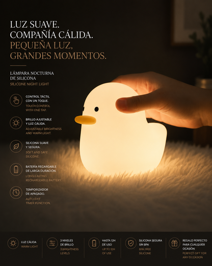 LEVARIA™ DuckGlow Night Lamp – Cute Silicone Night Light