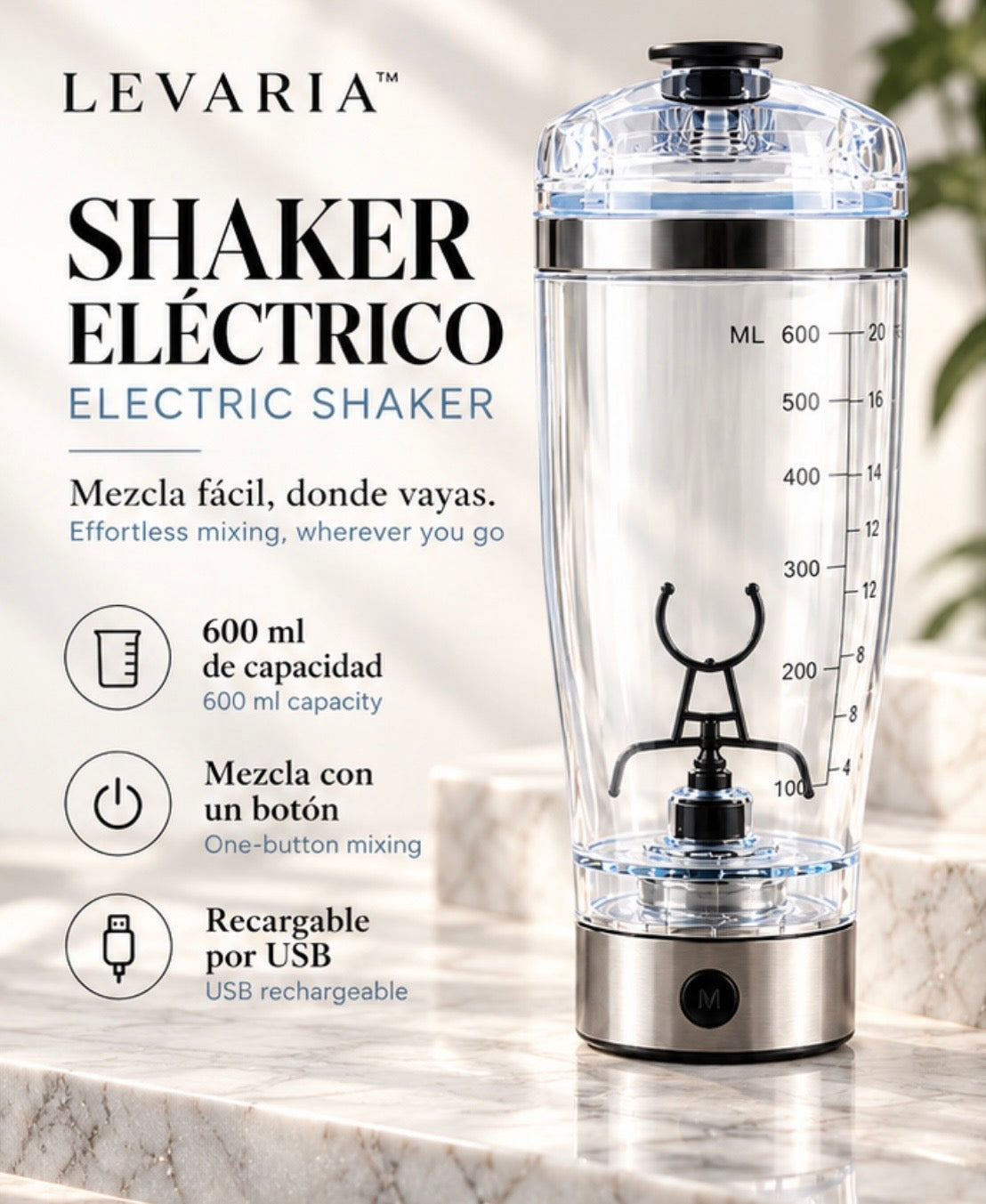 Electric Protein Shake Stirrer USB Shake Bottle Milk Coffee Blender Kettle Sports And Fitness Charging Electric Shaker Cup