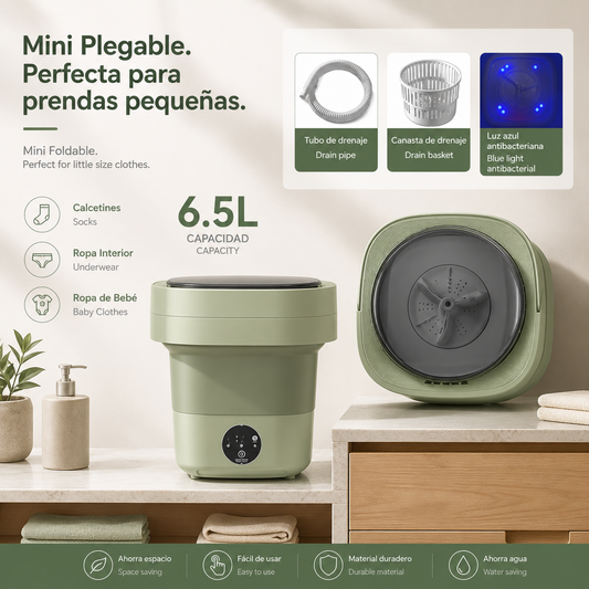 LEVARIA™ FoldWash Mini Pro – Portable Folding Washing Machine
