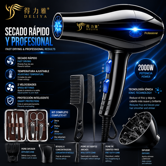 LEVARIA™ AirSilk Pro Dryer – Professional Hair Styling Dryer