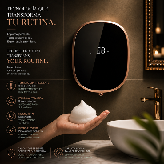 LEVARIA™ Dispensador Automático de Jabón Espuma | Sensor Infrarrojo Sin Contacto