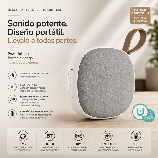 LEVARIA™ MagSound Go – Magnetic Bluetooth Speaker