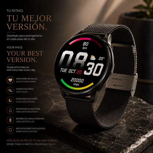 LEVARIA™ Noir Watch – Luxury Smartwatch Edition