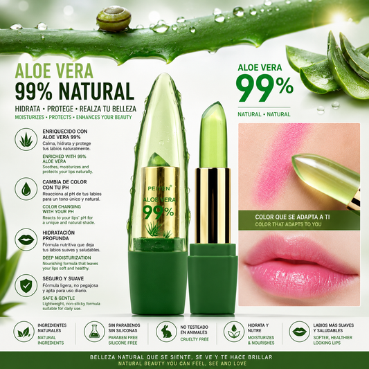 Aloe Vera Gel Color Changing Lipstick Gloss Moisturizer Anti-drying Lightening Fine Lines Lip Balm Care