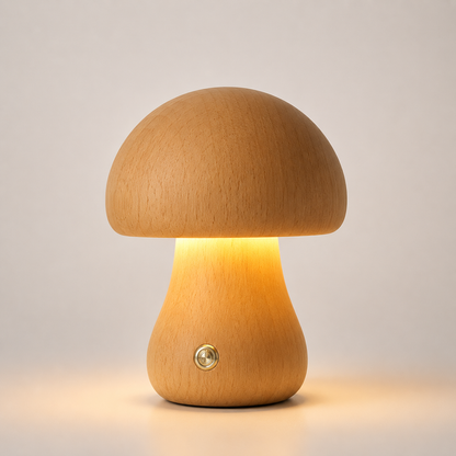 LEVARIA™ Lámpara Nocturna Minimalista de Madera | Luz Cálida para un Ambiente Relajante