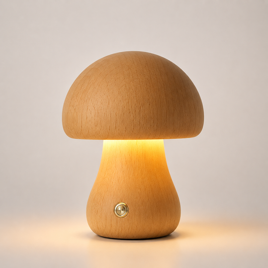 LEVARIA™ Lámpara Nocturna Minimalista de Madera | Luz Cálida para un Ambiente Relajante