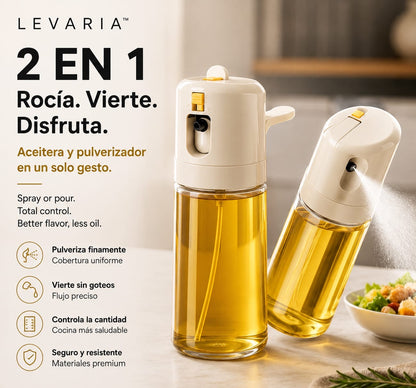 LEVARIA™ 2 in 1, Cooking Oil Bottle, Spray and Oil Dispenser