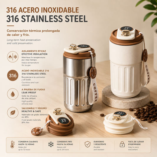 LEVARIA™ TempCore Smart Tumbler – Intelligent Thermal Cup