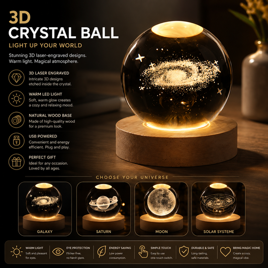 LEVARIA™ CrystalGlow Lamp – 3D Crystal Night Light