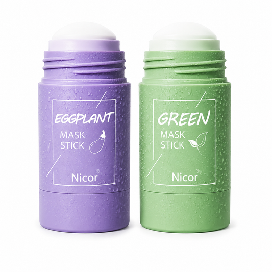 LEVARIA™ GlowClay Duo Mask – Green Tea & Eggplant Acne Treatment